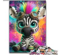 Puzzles pour Adultes 1000 pièces Zèbre Arc-en-Ciel, Aide Le Cerveau à exercer des Jouets addictifs pour cultiver la Patience Décoration Parfaite (Taille 26x38cm)
