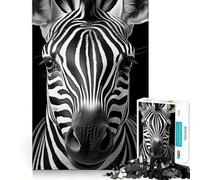 Puzzles pour Adultes 1000 pièces Zèbre Cool Noir et Blanc,découpe précise,Jeu de Construction Amusant et Stimulant,Loisirs créatifs,Jeu Artistique d'anniversaire (50x75cm)