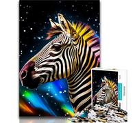 Puzzles pour Adultes 1000 pièces Zèbres colorés, Aide Le Cerveau à exercer des Jouets addictifs pour cultiver la Patience, Cadeau d'anniversaire (75x50cm)