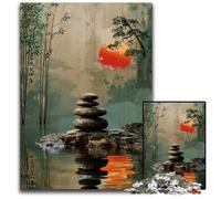 Puzzles pour Adultes 1000 pièces Zen Garden Sunset Impossible Puzzles pour Adultes Idéal pour Les Amoureux Nouvel an Saint Valentin 1000 PCS (75x50cm)