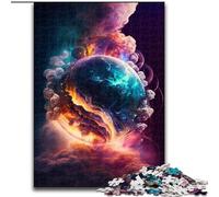 Puzzles pour Adultes 1000 planètes Explosion en Bois, Jouets Cadeau éducatif intellectuel décompressant Amusant Jeu Familial 50x75cm pour Jeu interactif Familial