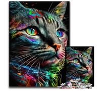 Puzzles pour Adultes 1000 Portraits de Beaux Chats Puzzles pour Adultes Casse-tête Stimulant, activité familiale, décoration intérieure, Cadeau de Vacances 50x75cm/19,68x29,52 Pouces
