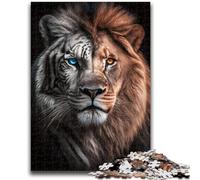 Puzzles pour Adultes 1000 Portraits de Lion et de Tigre pour Jeu éducatif, Jouet de défi, idéal comme Cadeau pour Toute la Famille 26x38cm