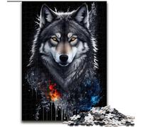 Puzzles pour Adultes 1000 Portraits de Loup Gris Puzzles Difficiles pour Adultes Activité Adulte et familiale, Cadeau de décoration d'intérieur DIY Taille 38x26cm