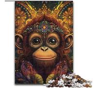 Puzzles pour Adultes 1000 Puzzle bébé Gorille en Carton Parfait pour s'amuser en Famille, Jeux de fête, Cadeaux de fête d'anniversaire Taille 38x26CM