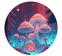 Puzzles pour Adultes 1000 Puzzle Rond d'art de Champignon psychédélique pour Adultes et Enfants Puzzles en Carton Jouet éducatif intellectuel décompressant (Taille 67,5 x 67,5 cm)