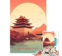 Puzzles pour Adultes 1000 Puzzles Affiche de la Cité Interdite défi intellectuel Jouet addictif Jeu Manuel Une œuvre d'art idées Cadeaux (38x52cm)