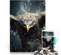 Puzzles pour Adultes 1000 Puzzles Aigle Volant à l'état Sauvage Fait de Bois，Convient aux 14 Ans et Plus Défi Difficile Anti-Stress Cadeau d'anniversaire de Noël。Taille：50x75cm/19.6x29.5pouce