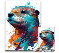 Puzzles pour Adultes 1000 Puzzles Animaux Pop Art Loutre pour Adultes Cadeau Parfait pour la Famille et Les Amis, Convient aux 14 Ans et Plus 50x75cm/19,68x29,52 Pouces
