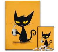 Puzzles pour Adultes 1000 Puzzles Art Abstrait Chat Noir Puzzle Jouets éducatifs d'apprentissage, est idéal comme Cadeau pour Toute la Famille à partir de 14 Ans 26X38CM
