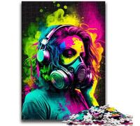 Puzzles pour Adultes 1000 Puzzles Art Masques à gaz Aidez Le Cerveau à exercer Jouets addictifs pour cultiver la Patience Décoration Parfaite 50x75cm