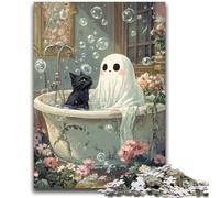 Puzzles pour Adultes 1000 Puzzles artistiques Abstraits Chat Noir Jeux éducatifs Décoration de la Maison Jeu éducatif pour Anniversaire, Noël 26x38cm