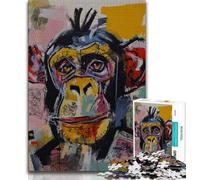 Puzzles pour Adultes 1000 Puzzles Basquiat Chimpanzé, Jeux éducatifs Décoration d'intérieur pour est idéal comme Cadeau pour Toute la Famille 38x26cm