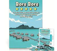 Puzzles pour Adultes 1000 Puzzles Bora Bora Review Funny Paradise Poster Tight Cut Fun,Jeu de Construction axé sur la Concentration,Loisirs et Divertissement,Jeu Artistique d'anniversaire (38x52cm)