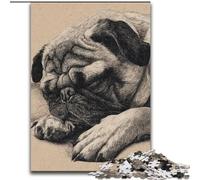 Puzzles pour Adultes 1000 Puzzles Bulldog endormi Jeux éducatifs Décoration de la Maison Jeu éducatif pour Anniversaire, Noël (Taille 26x38cm)