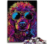 Puzzles pour Adultes 1000 Puzzles Caniche DJ Néon pour 14 Ans et Plus Jeux éducatifs pour Adultes et Adolescents Illustration Cadeau 38x26cm