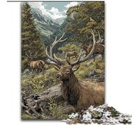 Puzzles pour Adultes 1000 Puzzles Cerf Sauvage Jeux éducatifs Décoration de la Maison Jeu éducatif pour Anniversaire, Noël (Taille 26x38cm)