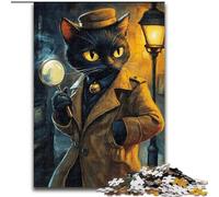 Puzzles pour Adultes 1000 Puzzles Chat Détective 1000 pièces pour Adultes Convient pour Les Anniversaires, Halloween, Thanksgiving, Pâques (Taille 50x75cm)