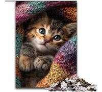Puzzles pour Adultes 1000 Puzzles Chat endormi Anti-Stress Défi Difficile Décoration d'intérieur Unique et Cadeaux (Taille 50x75cm)