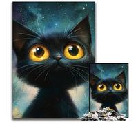 Puzzles pour Adultes 1000 Puzzles Chat Noir dans la Ville Puzzle Jouets éducatifs d'apprentissage, est idéal comme Cadeau pour Toute la Famille pour Les 14 Ans et Plus 50X75CM