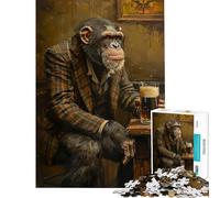 Puzzles pour Adultes 1000 Puzzles Chimpanzee Irish Pub activités Amusantes à la Maison Jeu de Course de Vitesse Manuelle Jouet éducatif pour Les 14 Ans et Plus Jeu de Puzzle Offert (50x75cm)