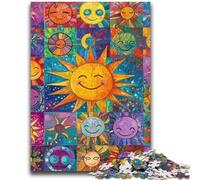 Puzzles pour Adultes 1000 Puzzles Collage de Soleil Souriant Jeu de réflexion Décoration Murale Cadeaux d'anniversaire et de Noël Uniques 26x38cm