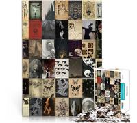 Puzzles pour Adultes 1000 Puzzles Collage rétro Sombre Fait de Bois pour Les 14 Ans et Plus Jeu éducatif d'apprentissage Améliorer l'amour Entre Les Couples。Taille：50x75cm/19.68x29.52pouce
