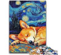 Puzzles pour Adultes 1000 Puzzles Corgi Night Sky Jeux éducatifs Décoration de la Maison pour Est idéal comme Cadeau pour Toute la Famille 50x75cm
