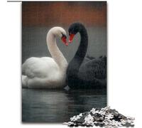 Puzzles pour Adultes 1000 Puzzles cygnes Noirs et Blancs, Parfaits pour s'amuser en Famille à Noël, Thanksgiving, Les Anniversaires et Pâques (Taille 50x75cm)