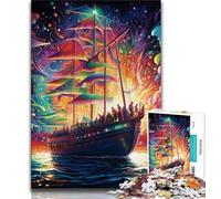 Puzzles pour Adultes 1000 Puzzles de Bateaux Pirates colorés Jeu Stimulant idéal comme Cadeau pour Toute la Famille 38x26cm
