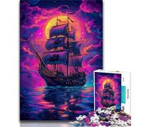 Puzzles pour Adultes 1000 Puzzles de Bateaux Pirates Marins Jeux éducatifs décoration de la Maison Convient pour la décoration de Bureau 75x50cm