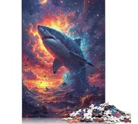 Puzzles pour Adultes 1000 Puzzles de Requins animés pour Enfants Puzzles en Carton Décoration d'intérieur 38x26cm