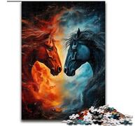 Puzzles pour Adultes 1000 Puzzles Deux Chevaux de feu pour Adultes Taille 50x75cm Idéal pour Les Amoureux, Cadeau Parfait de Noël, du Nouvel an, de la Saint-Valentin
