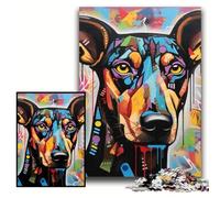 Puzzles pour Adultes 1000 Puzzles Doberman Graffiti 50x75cm Parfait pour Les Cadeaux d'anniversaire, de Noël et d'halloween