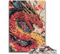 Puzzles pour Adultes 1000 Puzzles Dragon Aquarelle pour 14+ Jeu de défi Unique Jeux de Famille Cadeaux d'anniversaire de Noël 26x38cm