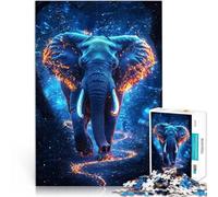 Puzzles pour Adultes 1000 Puzzles Éléphant majestueux avec Lueur Fabriqué en Carton pour Les 14 Ans et Plus Difficile et Stimulant Décorations et Cadeaux Uniques pour la Maison。Taille:26x38cm