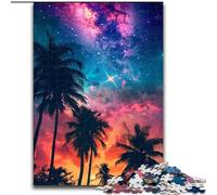 Puzzles pour Adultes 1000 Puzzles en Bois sur Le thème de la Plage Nocturne. Stimulants et divertissants, activité familiale (Taille 26x38cm)