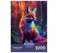 Puzzles pour Adultes 1000 Puzzles Enchanted Fox in Forest Glow Puzzles pour Adolescents Jeux Amusants Course De Vitesse Manuelle Offrez-Leur des Cadeaux pour Toute La Famille 52x38cm/1000pcs