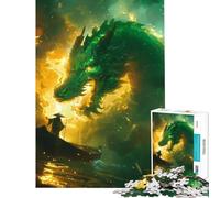 Puzzles pour Adultes 1000 Puzzles Face au Dragon défi intellectuel Jouet addictif Jeu Manuel Une œuvre d’Art idées Cadeaux (38x26cm)