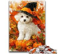 Puzzles pour Adultes 1000 Puzzles Golden Retriever Halloween pour 14+ Jeu de défi Unique Jeux de Famille Cadeaux d'anniversaire de Noël 50x75cm