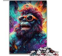Puzzles pour Adultes 1000 Puzzles gorilles colorés pour Adultes Taille 50x75cm Idéal pour Les Amoureux, Cadeau Parfait de Noël, du Nouvel an, de la Saint-Valentin