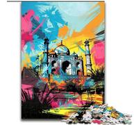 Puzzles pour Adultes 1000 Puzzles Graffiti Taj Mahal pour Adultes Taille 26x38cm Idéal pour Les Amoureux, Cadeau Parfait de Noël, du Nouvel an, de la Saint-Valentin