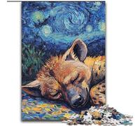 Puzzles pour Adultes 1000 Puzzles Hyena Night Sky en Carton, Cadeau de Noël, idéal pour Le Bureau, la Chambre, Le Salon, 1000 pièces(26x38cm)