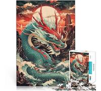 Puzzles pour Adultes 1000 Puzzles La colère des Dragons de mer Fait de Bois，Convient aux Personnes âgées de 14 Ans et Plus Jeu de Quiz Car C'est Un pour Toute la Famille。