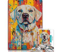 Puzzles pour Adultes 1000 Puzzles Labrador Style Basquiat pour Adolescents, idéal comme Cadeau pour Toute la Famille à partir de 14 Ans (Taille 38x26cm)