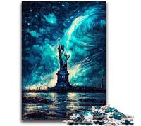 Puzzles pour Adultes 1000 Puzzles Lady Liberty Peinture à l'huile Jeux éducatifs Décoration de la Maison Jeu éducatif pour Anniversaire, Noël 26x38cm