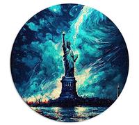 Puzzles pour Adultes 1000 Puzzles Lady Liberty Peinture à l'huile Puzzle Circulaire Puzzle Premium Planche recyclée 67,5 x 67,5 cm