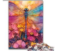 Puzzles pour Adultes 1000 Puzzles Libellule Aquarelle Anti-Stress Défi Difficile Décoration d'intérieur Unique et Cadeaux (Taille 26x38cm)
