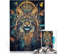 Puzzles pour Adultes 1000 Puzzles Lynx Magique Fantastique Fait de Bois pour Les 14 Ans et Plus Jeux éducatifs à Faire soi-même Car C'est Un pour Toute la Famille。Taille:50x75cm