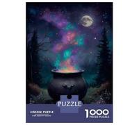 Puzzles pour Adultes 1000 Puzzles Magical Cauldron Under The Moonlight Puzzles pour Adolescents Jeux Amusants Course De Vitesse Manuelle Offrez-Leur des Cadeaux pour Toute La Famille 38x26cm/1000pcs
